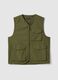 Regular fit green gilet with zip and front pockets_0