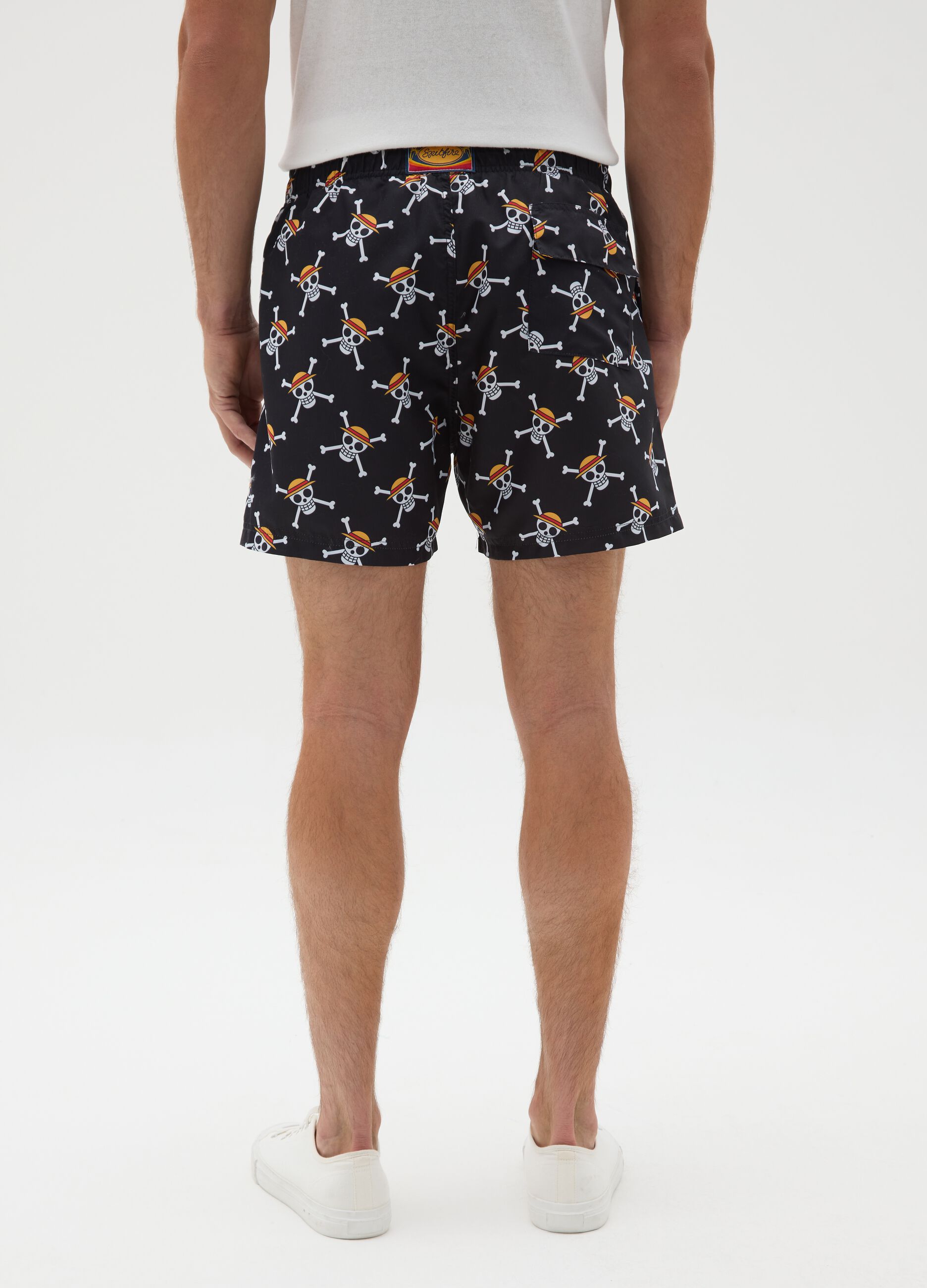 Costume da bagno da uomo in multicolor con teschi
