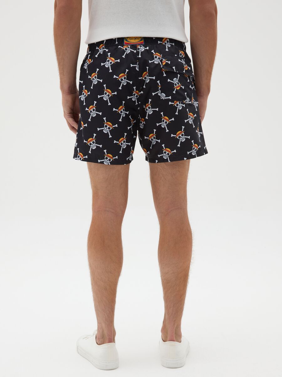 Costume da bagno da uomo in multicolor con teschi_3