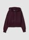 Felpa viola in misto cotone con cappuccio fitted_0