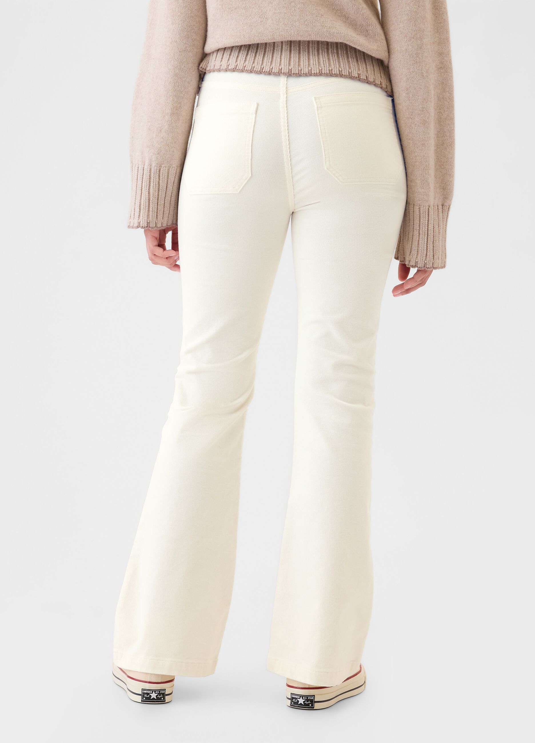 Flare-fit high-rise trousers in corduroy