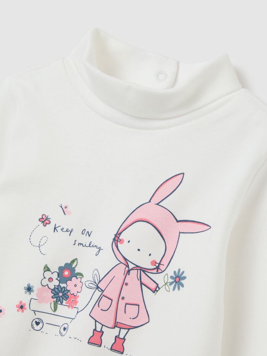 Maglietta da bambina in puro cotone bianca regular fit_2
