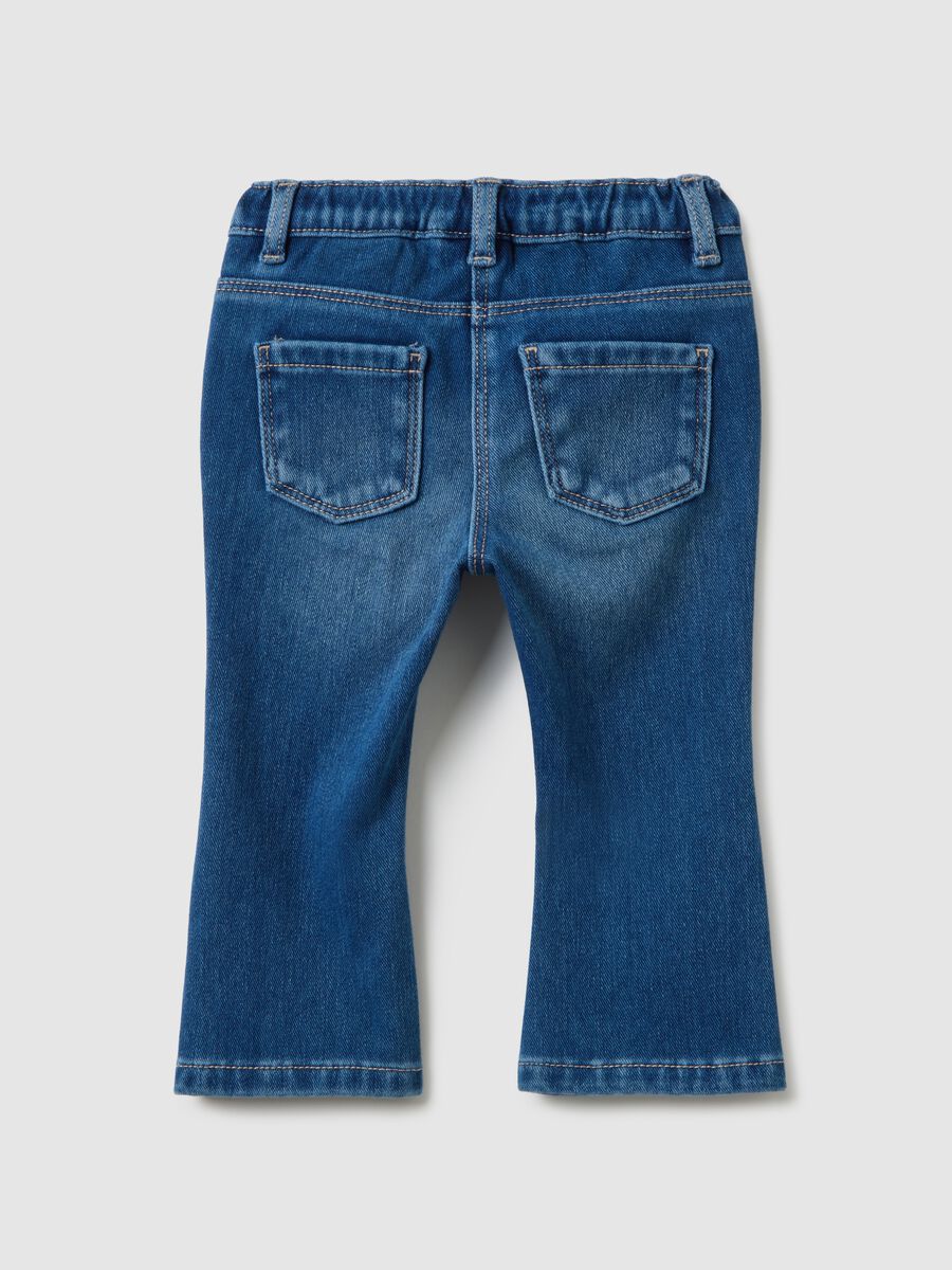 Pantaloni da bambina in denim elasticizzato flare_1