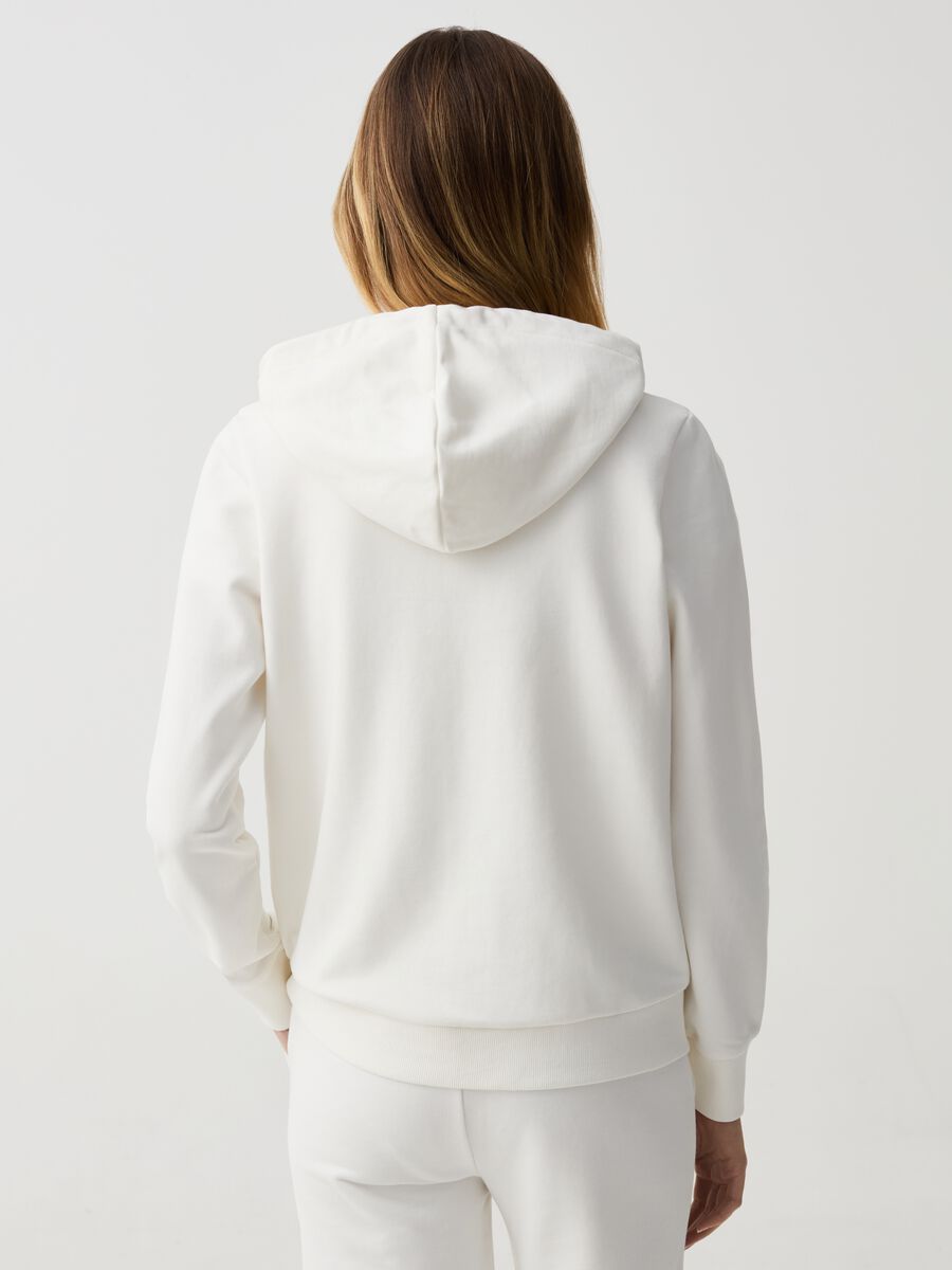 Essential full-zip sweatshirt in fleece with hood_2