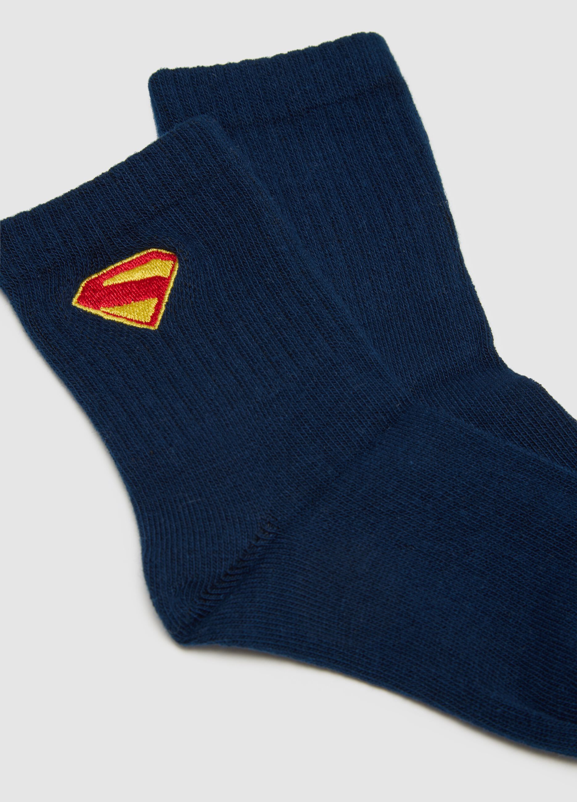 Children's multicolor cotton socks with Superman graphics