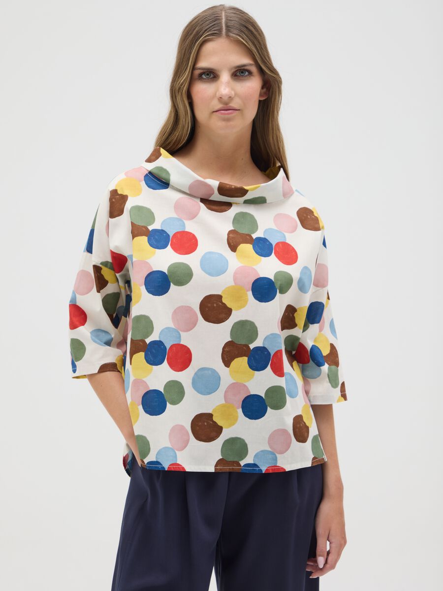 Women's cotton blend multicolour regular fit top_0
