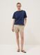 Blue regular-fit pure cotton T-shirt with perforated detail_1