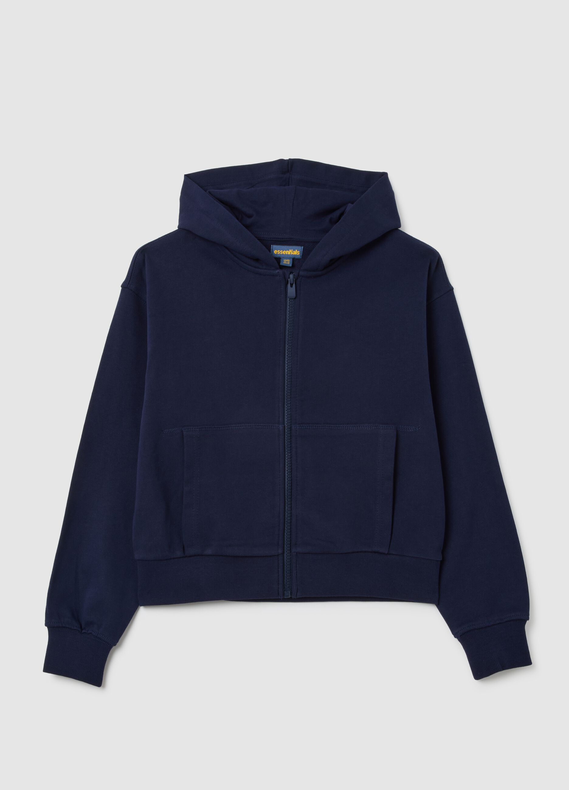 Girls' blue regular fit pure cotton sweatshirt