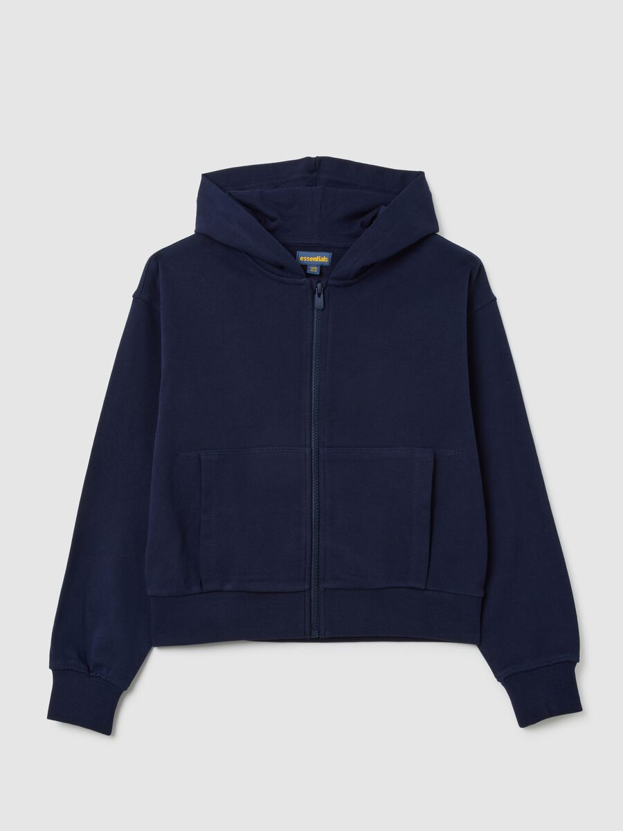 Girls' blue regular fit pure cotton sweatshirt_3