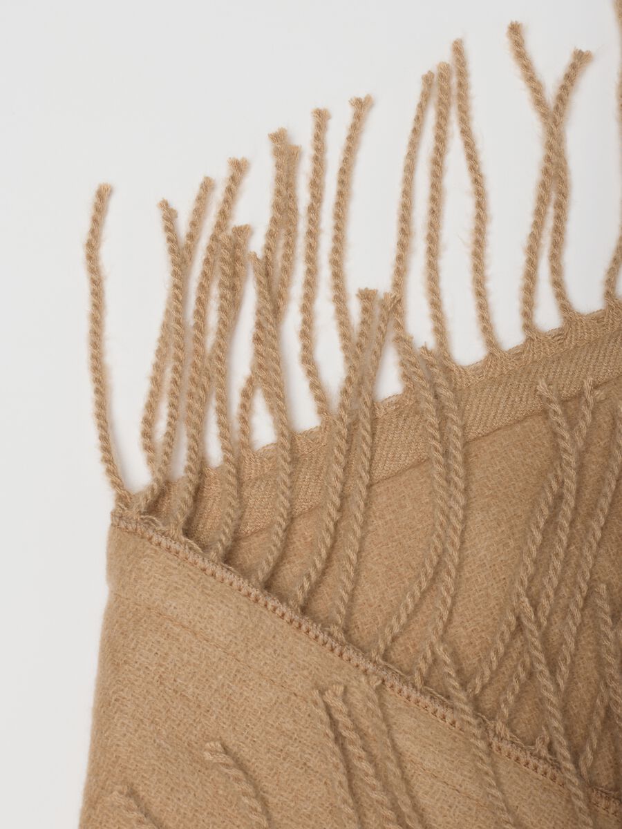 Beige Scarf with Fringe_2