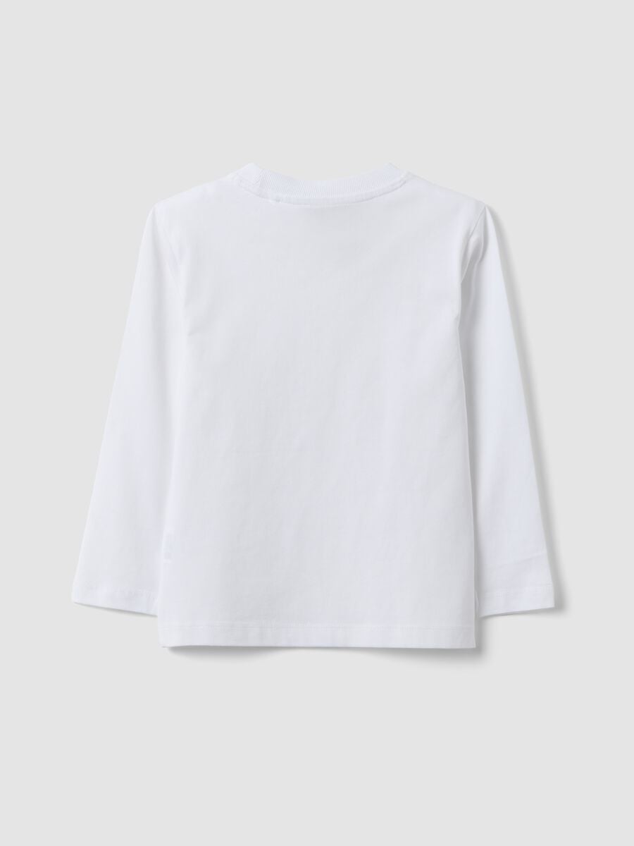T-shirt bianca in puro cotone organico a girocollo per bambino regular fit_1