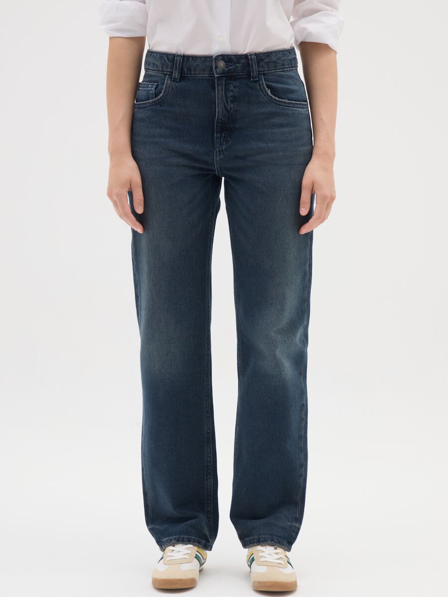 Jeans blu in puro cotone_1