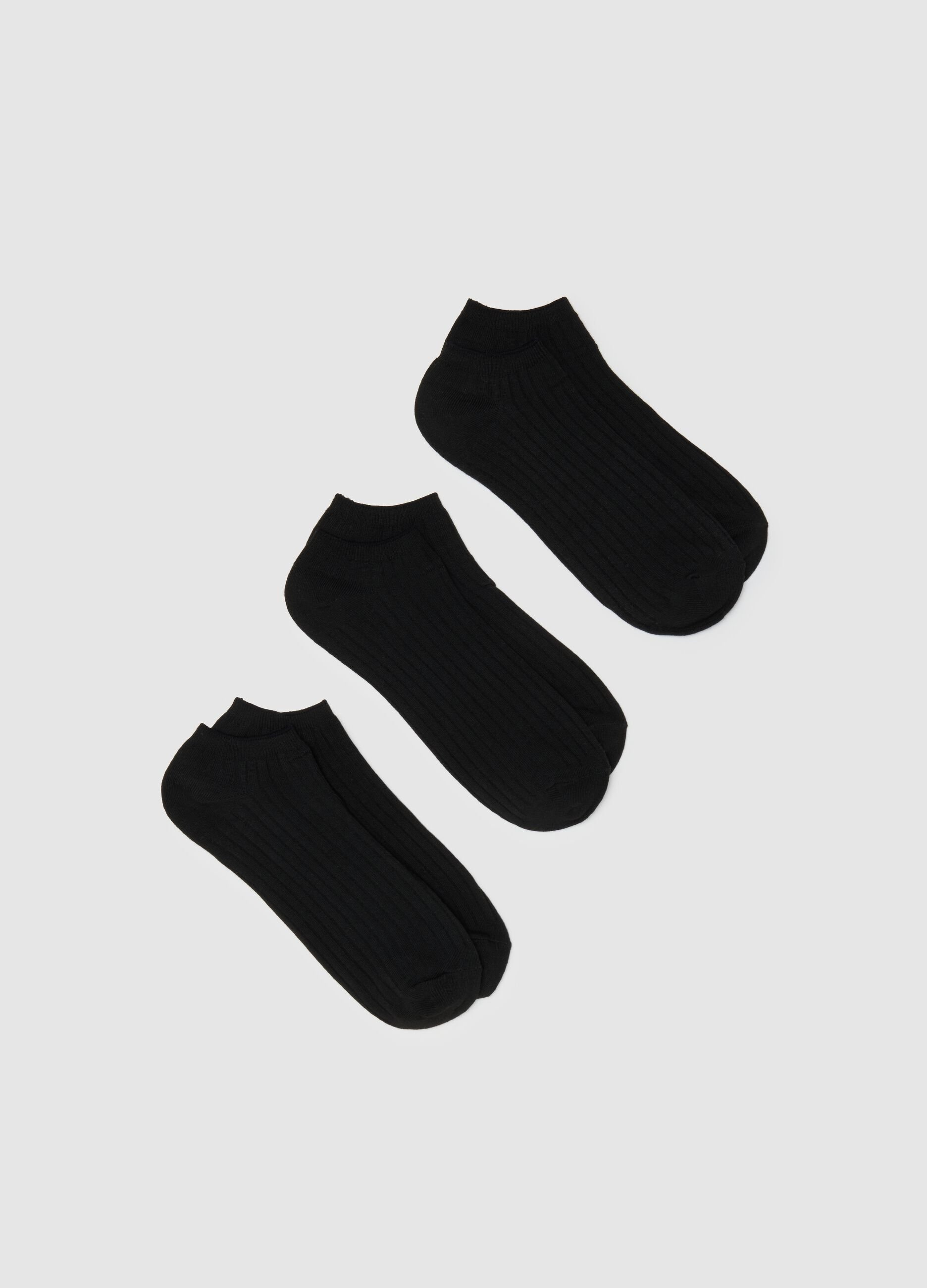 Men's Black Cotton Blend Short Socks Tripack