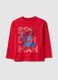 Children's red T-shirt in pure cotton over fit with SpiderMan print_0