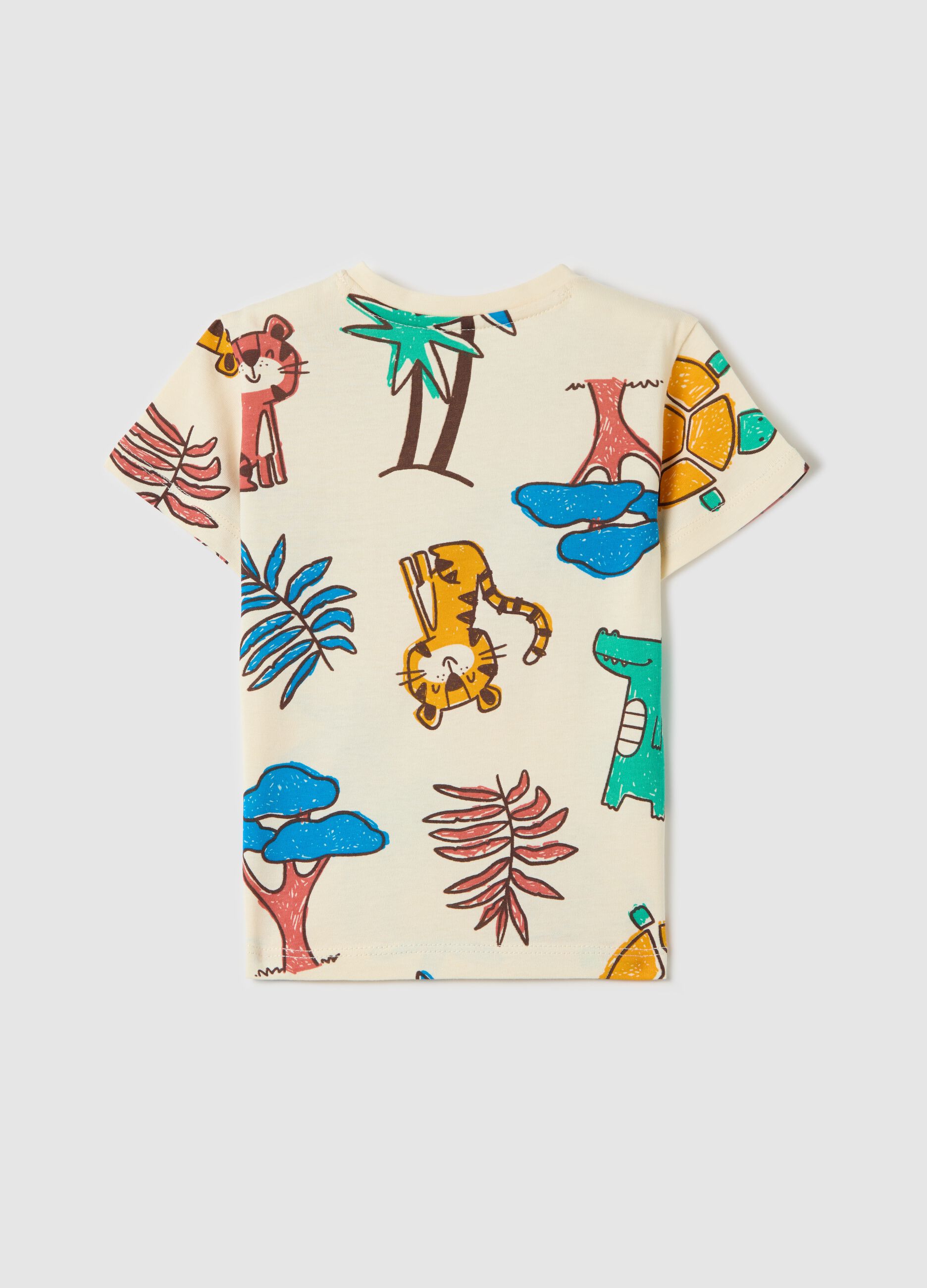 White cotton T-shirt with print