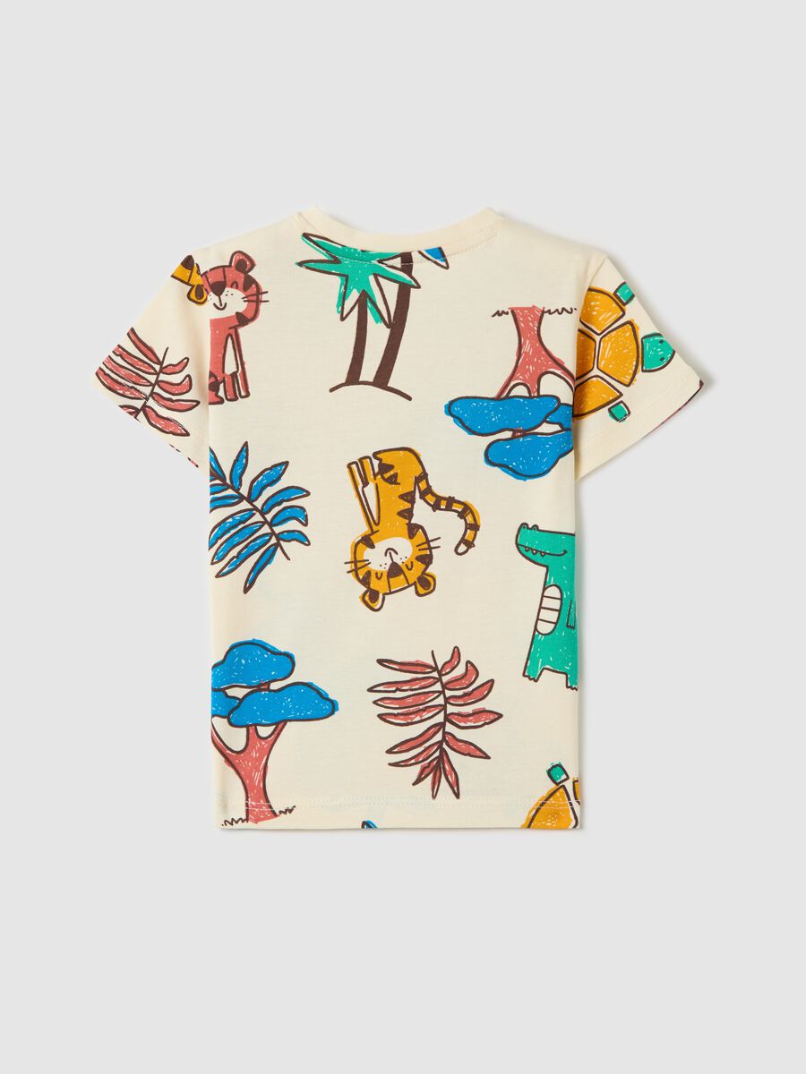 White cotton T-shirt with print_1