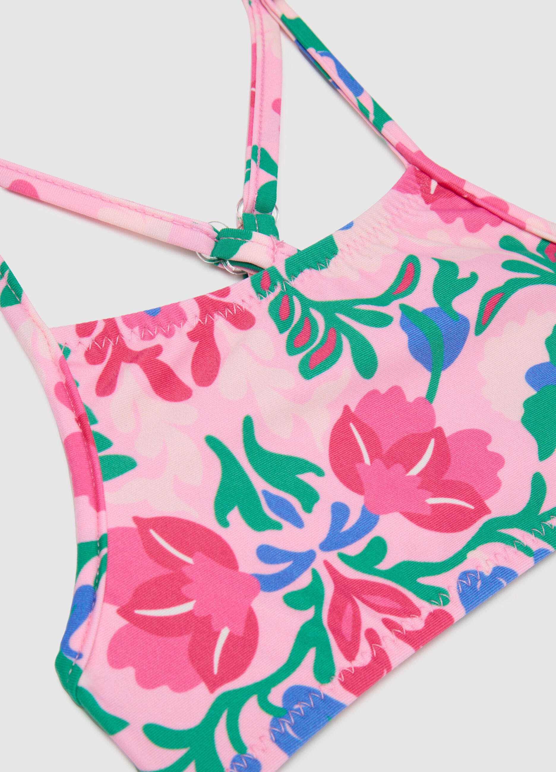 Girls' Swimsuit in Multicolour Stretch Fabric