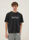 T-shirt nera con scritta Snoop Dogg in puro cotone relaxed fit_0
