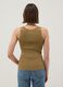 Brown viscose blend fitted tank top_2