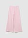 Girls' pink wide leg jogger trousers in pure cotton_1