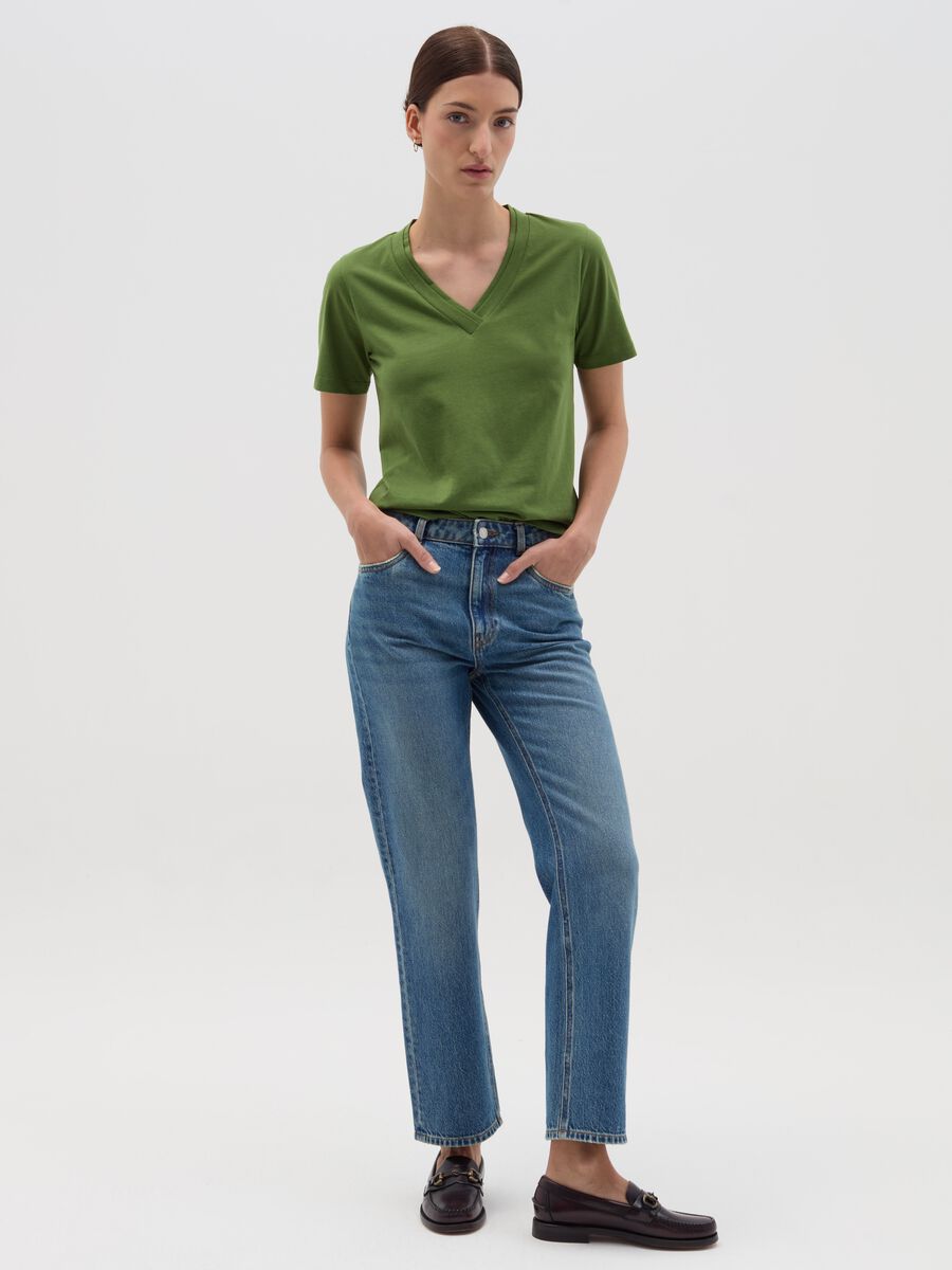 Green T-shirt with V neck_1
