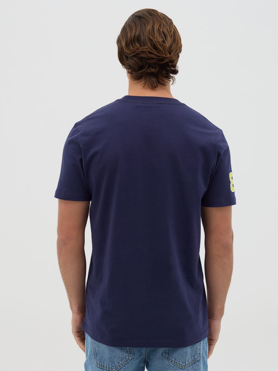 Navy blue T-shirt with short sleeves_3