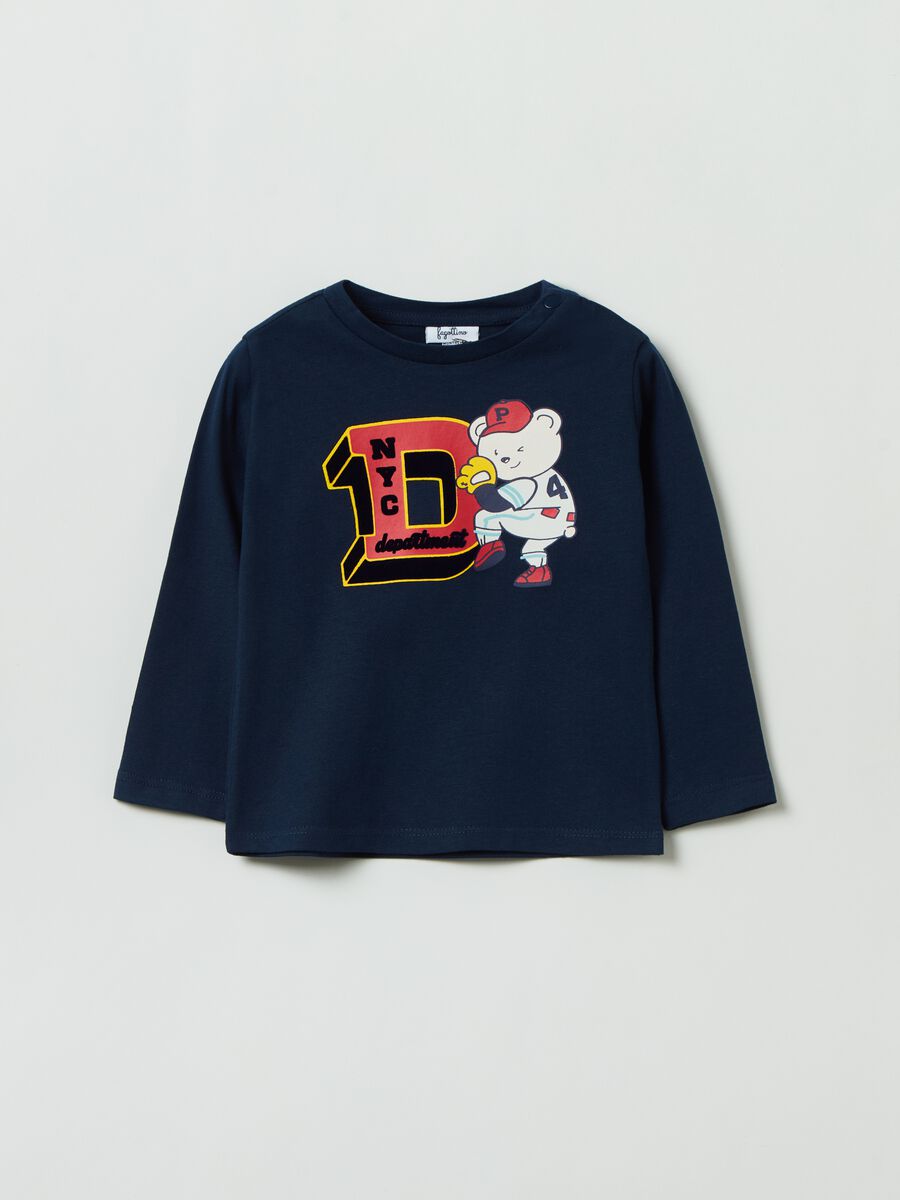 T-shirt a maniche lunghe con stampa_0