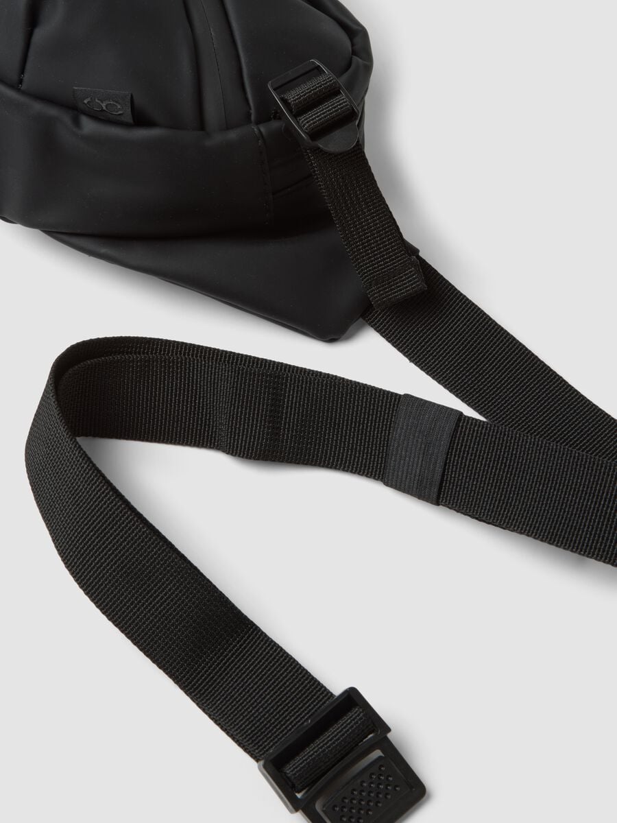 Marsupio nero con tasche zip e cintura regolabile idrorepellente_2