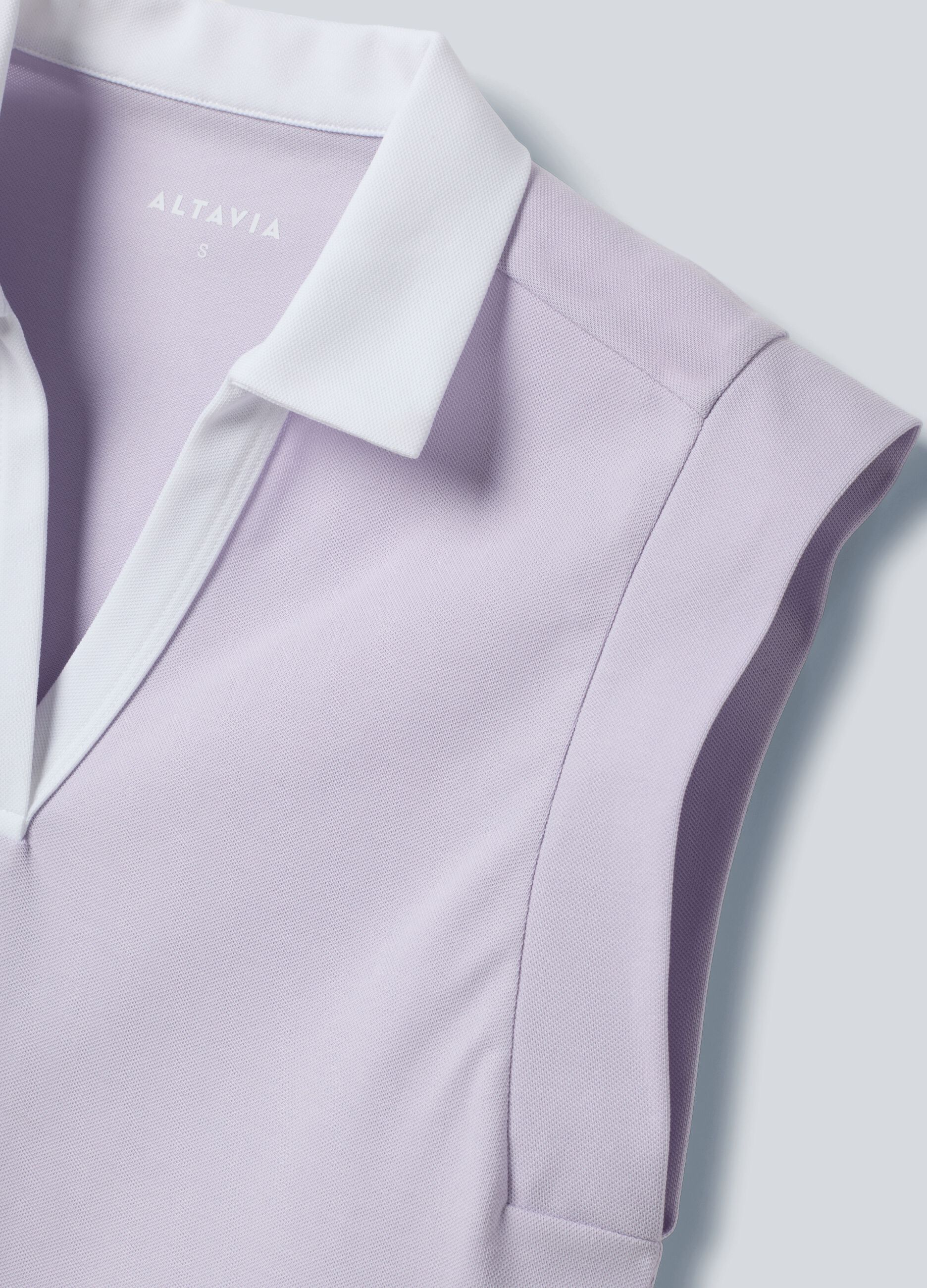 Purple sleeveless ALTAVIA COURT polo in stretch cotton with classic collar