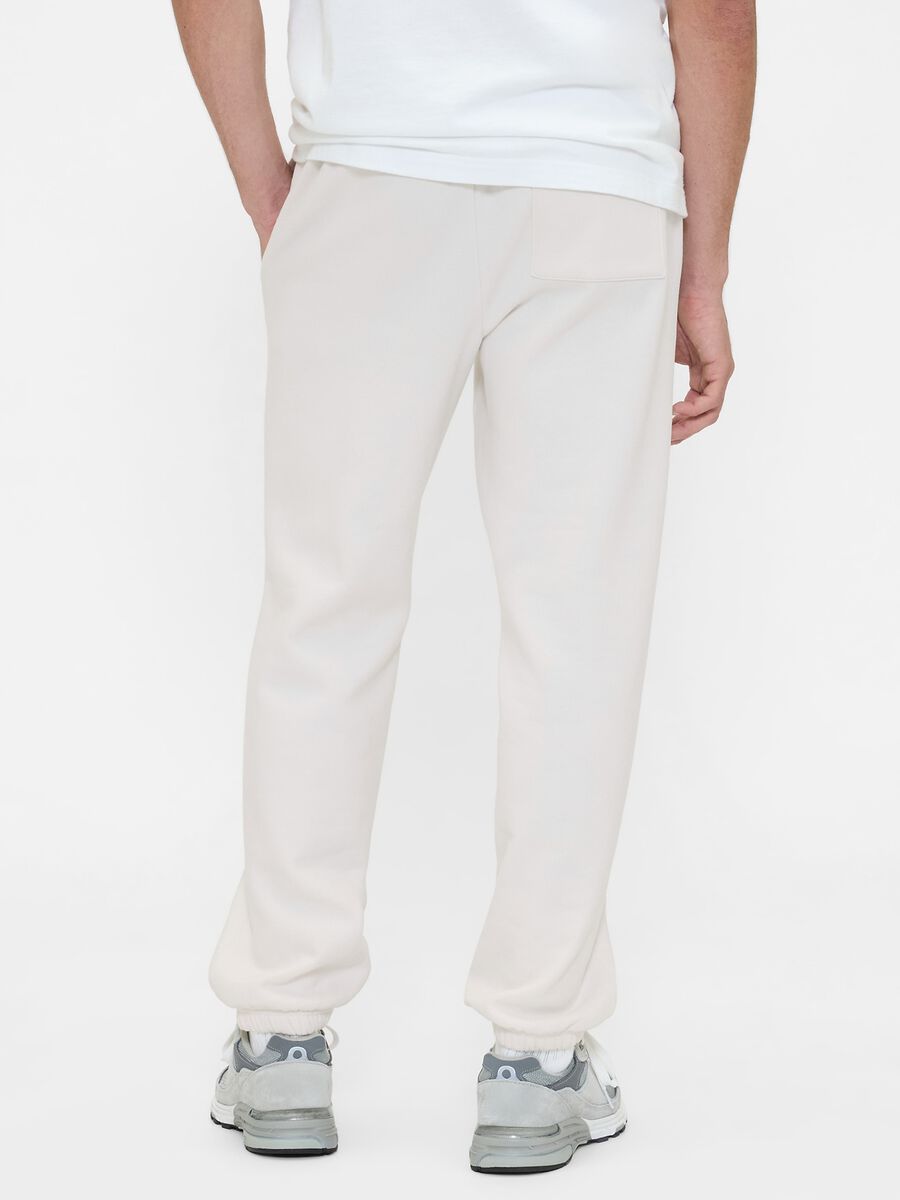 Beige jogger trousers in cotton and polyester blend_2