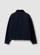 Blue cropped pure cotton padded jacket, oversized fit_6