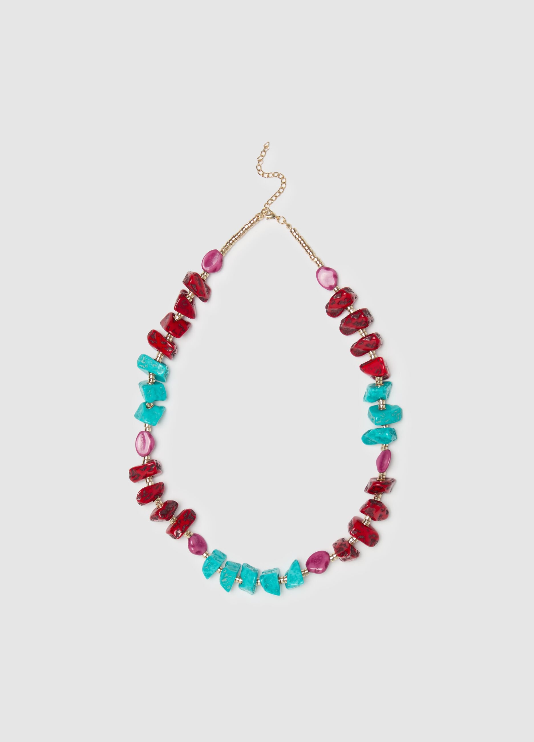 Necklace with multicoloured stones