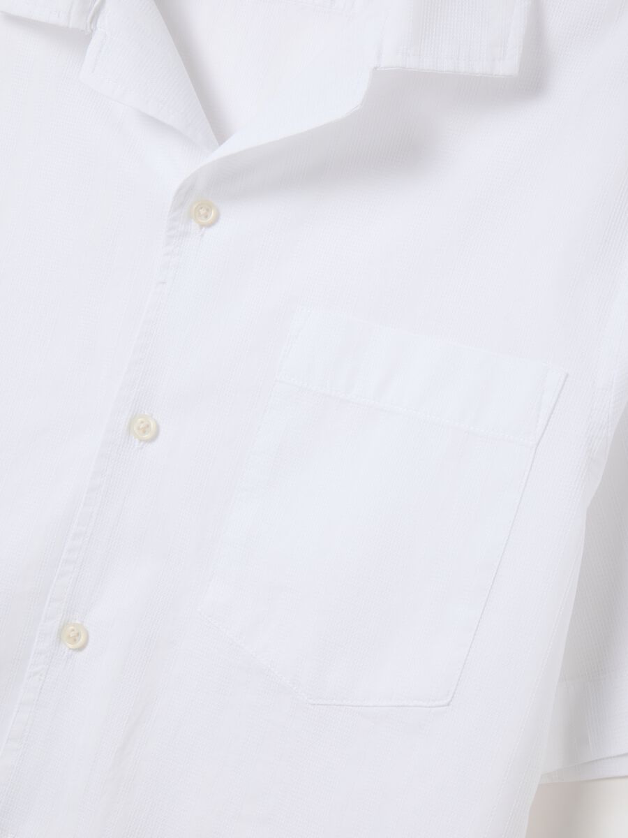 Men's White Pure Cotton Regular Fit Shirt with Pocket_5