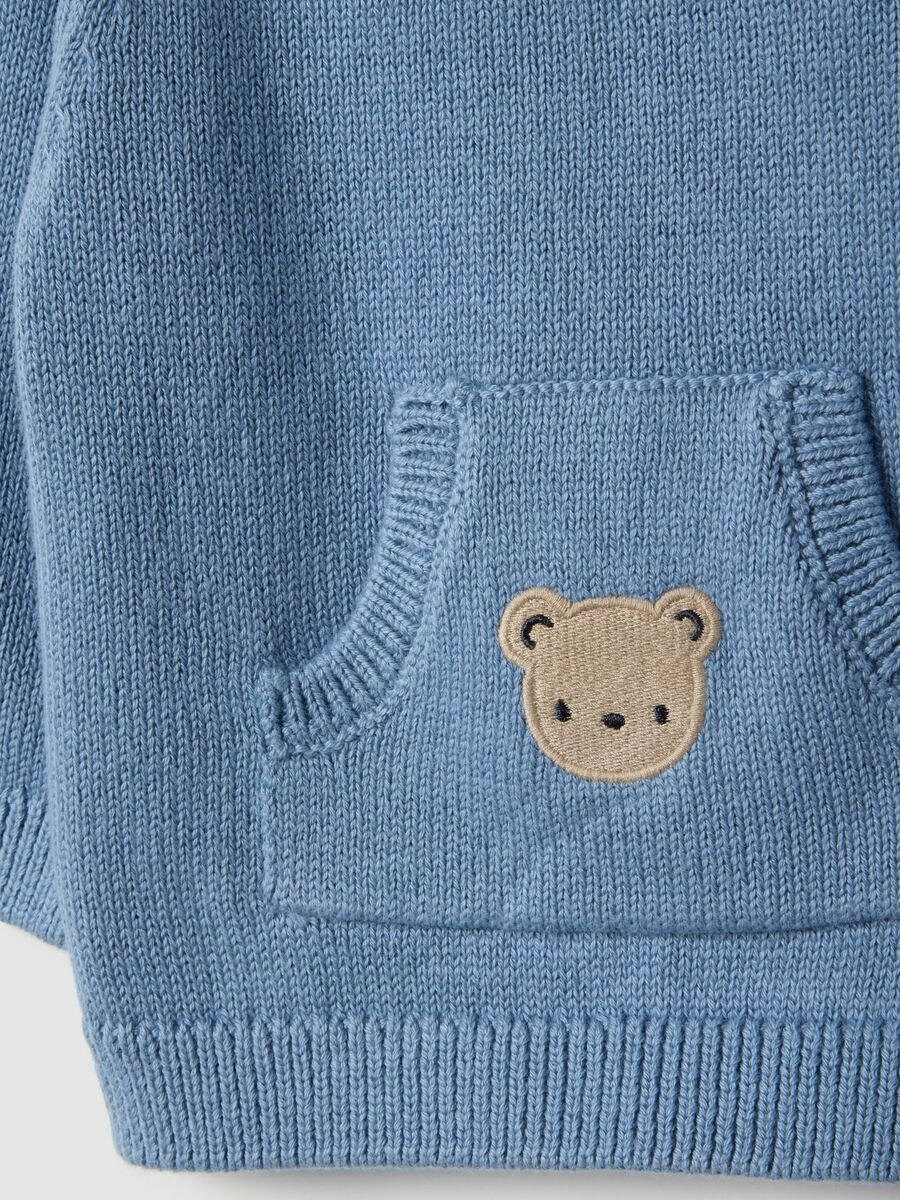Baby regular fit blue pure cotton jumper with pocket_3