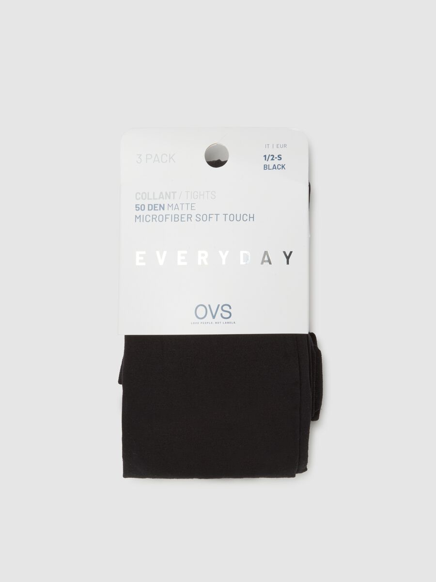 Black Stretchy Tights Tripack_0