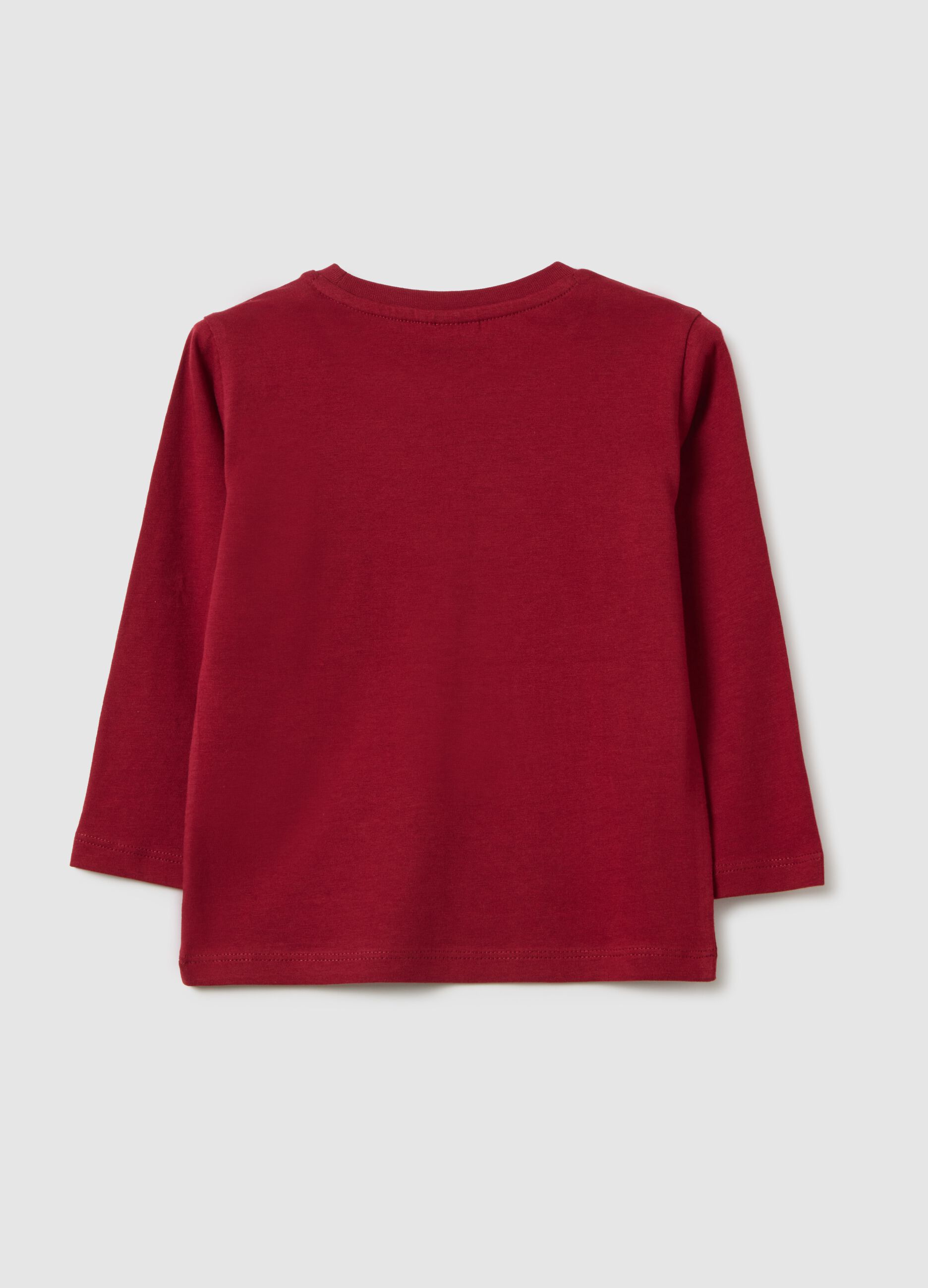 Maglia da neonato in puro cotone rosso regular fit
