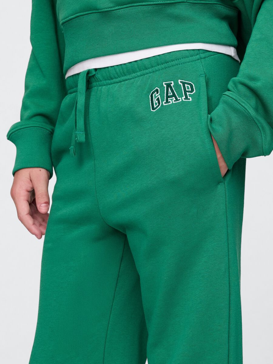 Children's green jogger trousers in cotton blend_3