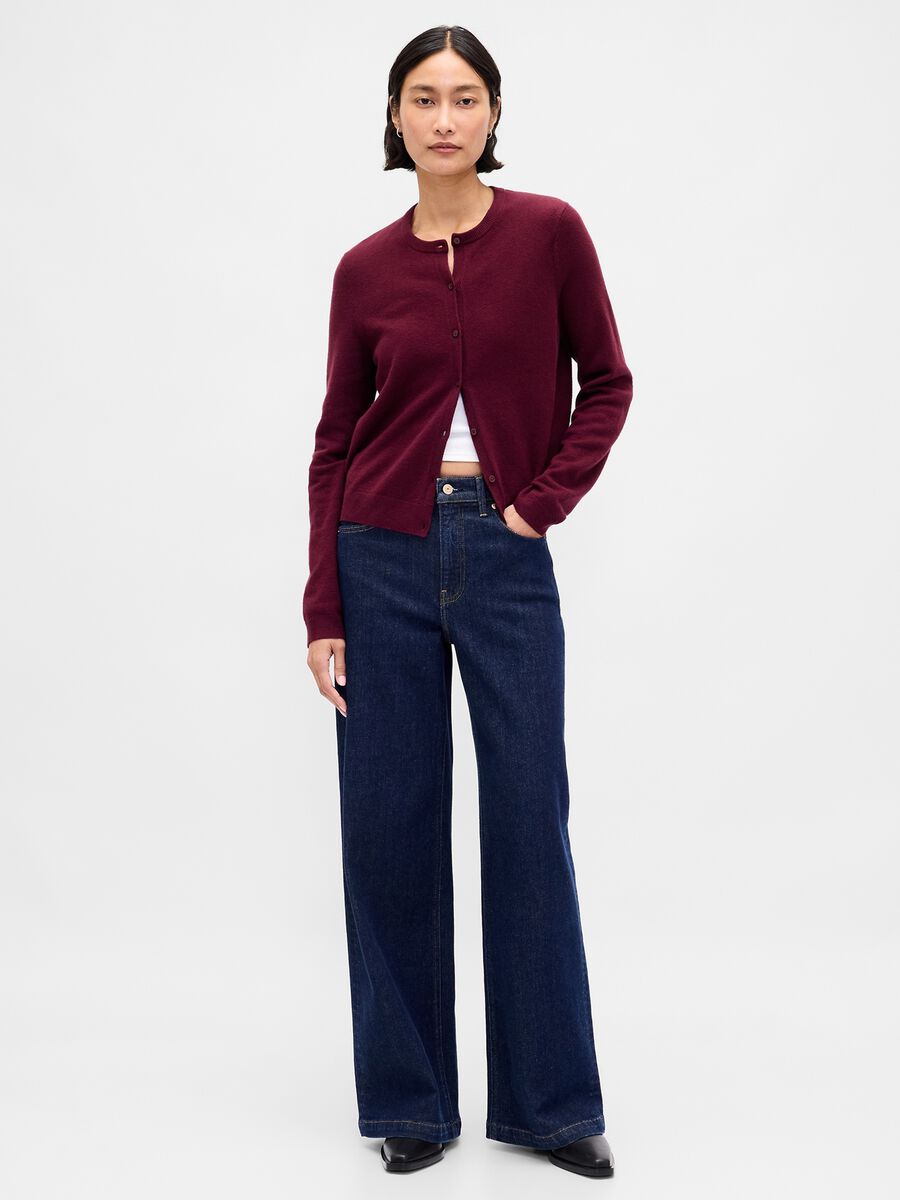 Cardigan viola in misto cotone_1