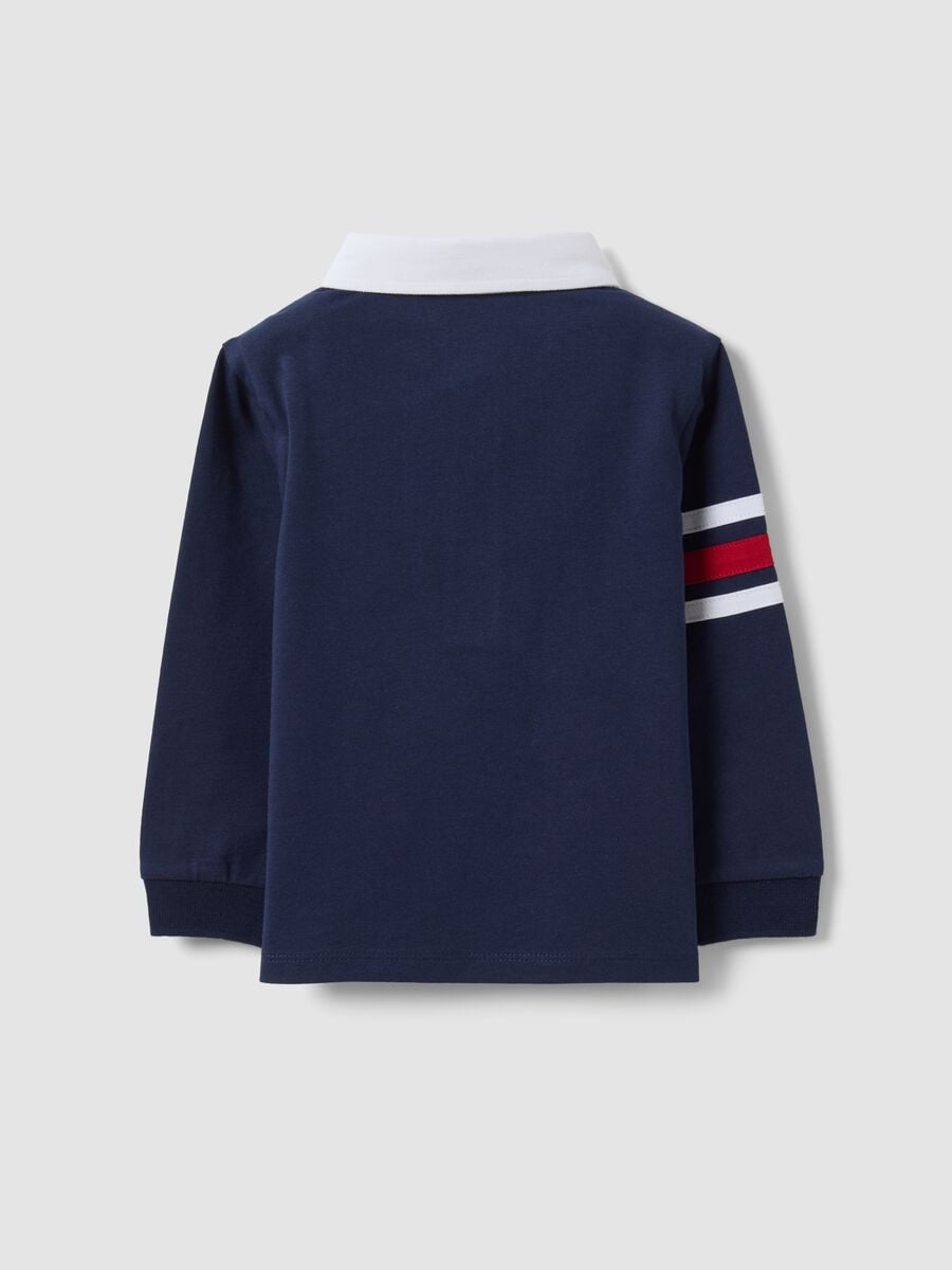 Polo blu in puro cotone organico con stampe Mickey & Friends per bimbo_1