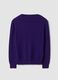 Maglia viola in pura lana con scollo profondo a V_2