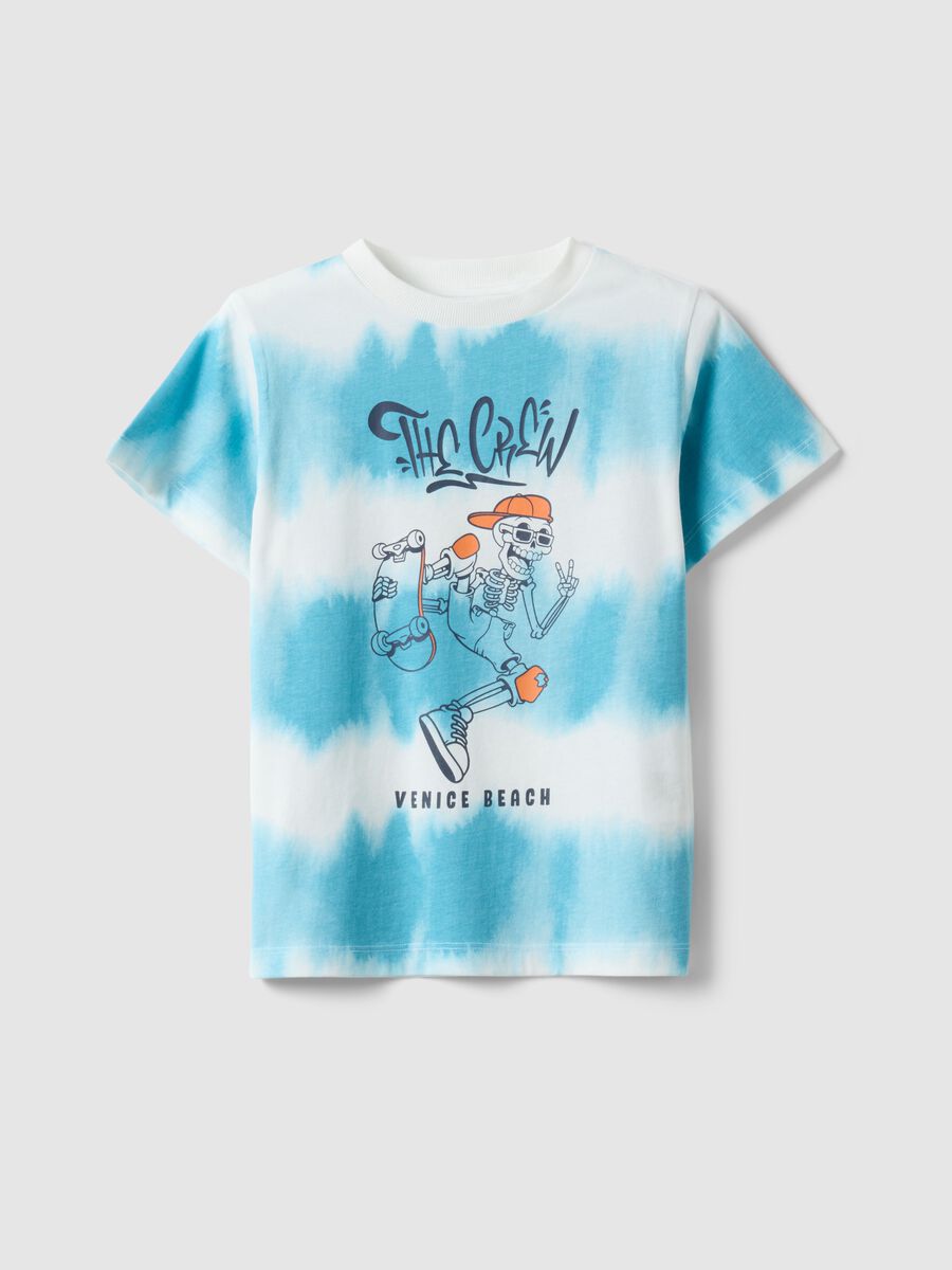 Multicolour pure cotton tie-dye t-shirt for children_0