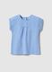 T-shirt in puro cotone azzurra da bimba regular fit con ricami_0