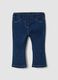 Jeggings blu in cotone elasticizzato flare fit con brillantini per bimba_0