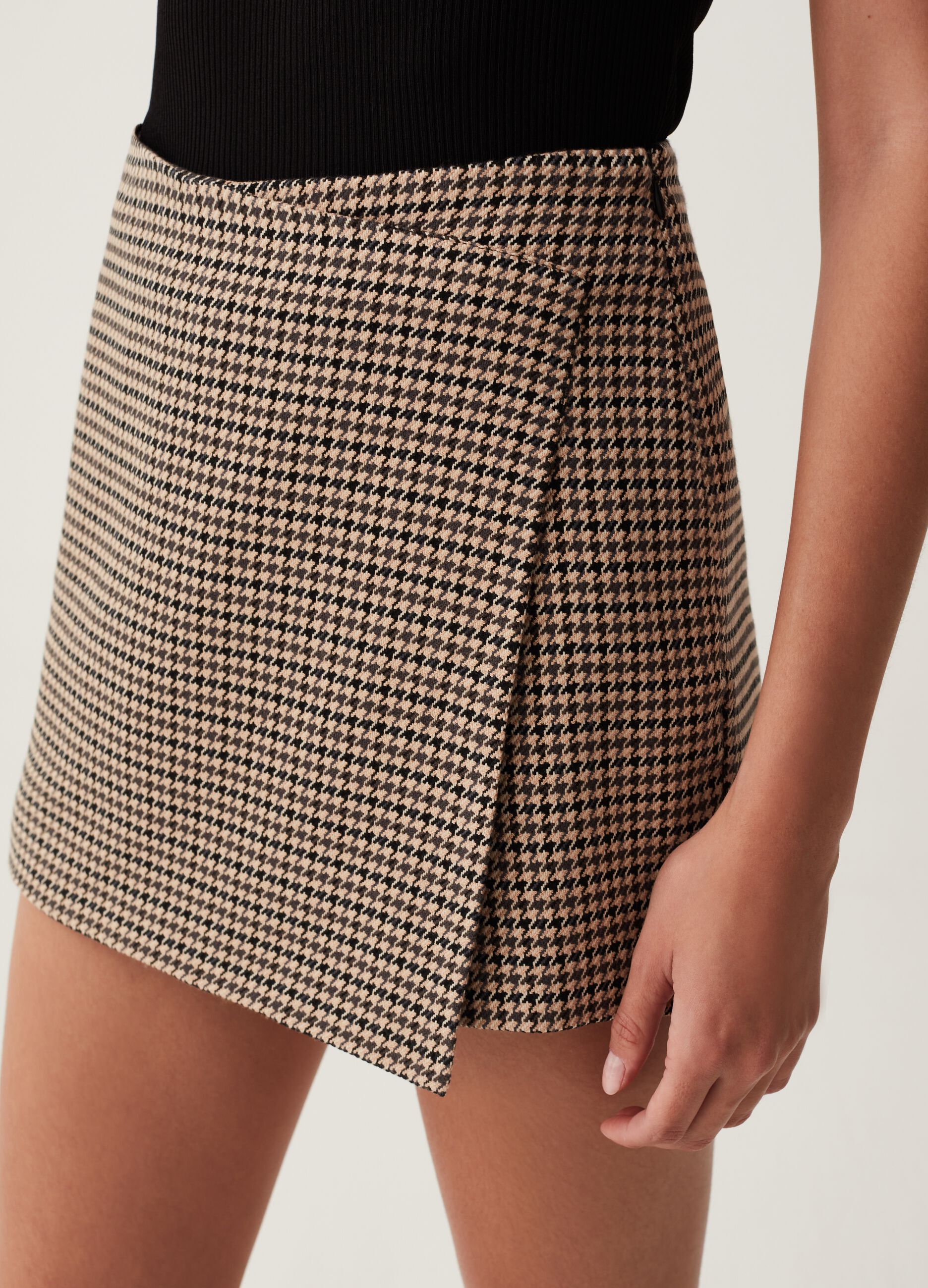 Skort in fantasia pied de poule