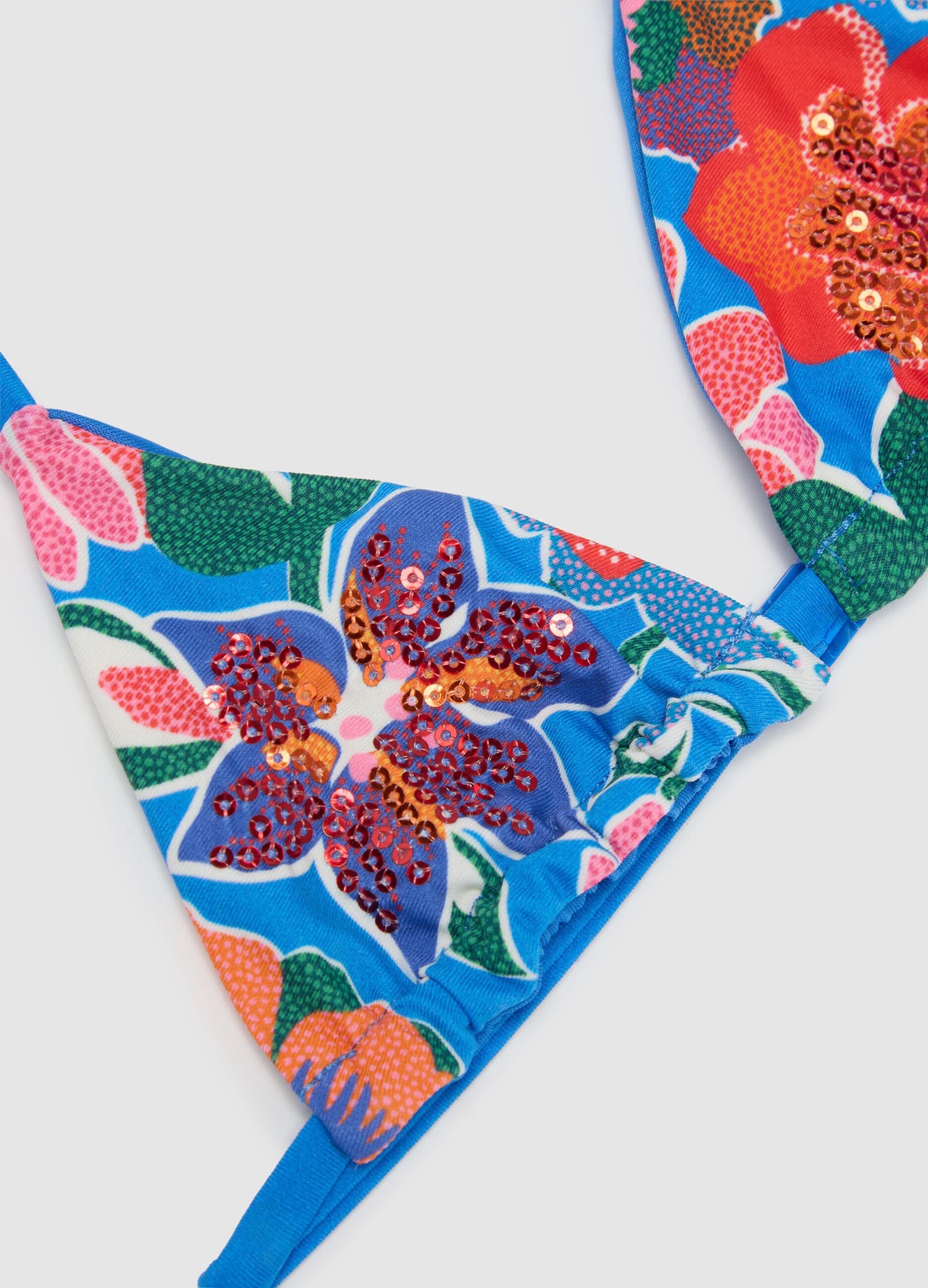 Multicolour stretch-blend girl's bikini