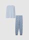 Girls' long pyjamas in light blue pure cotton regular fit_1