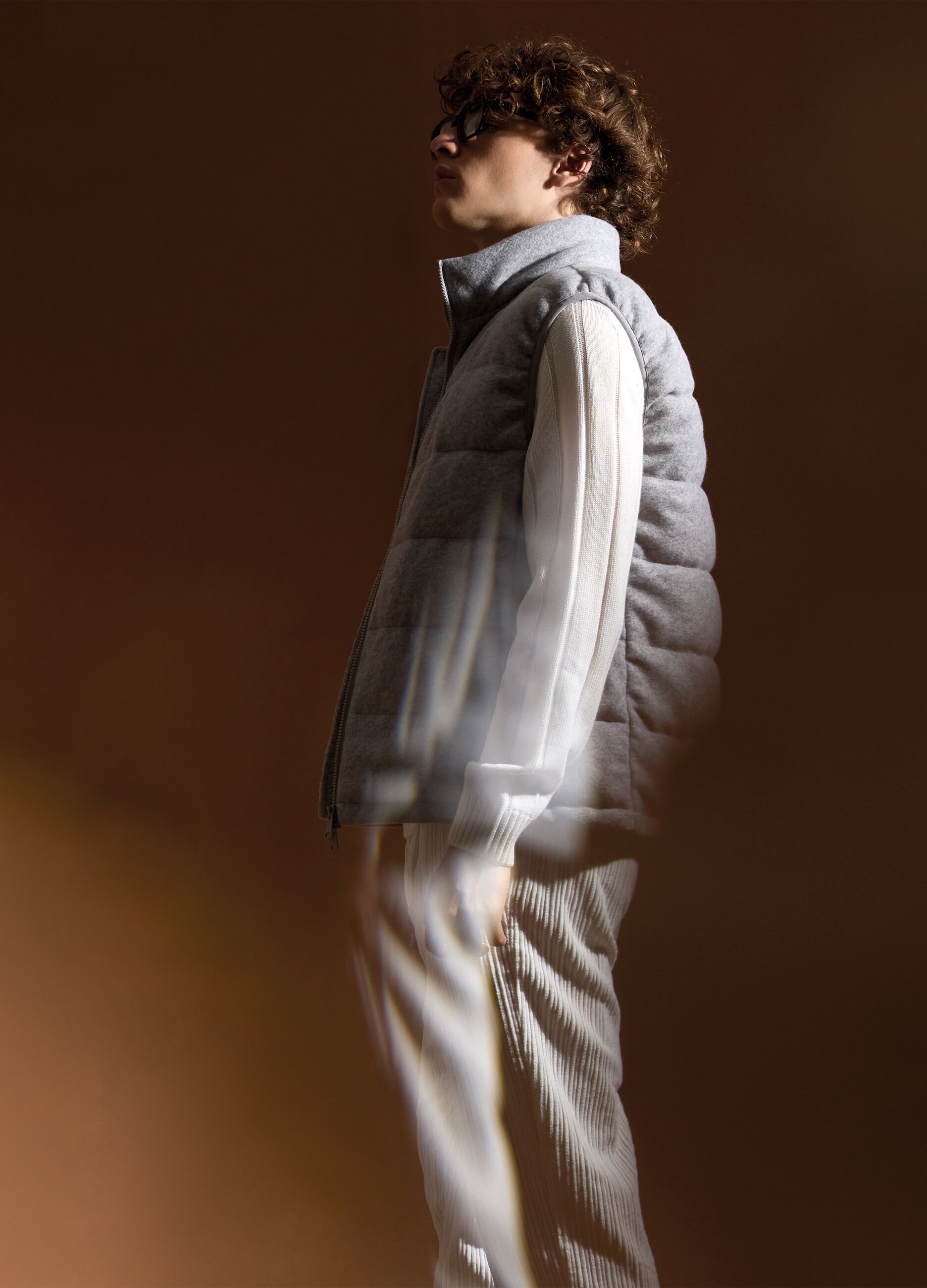 Grey padded gilet regular fit