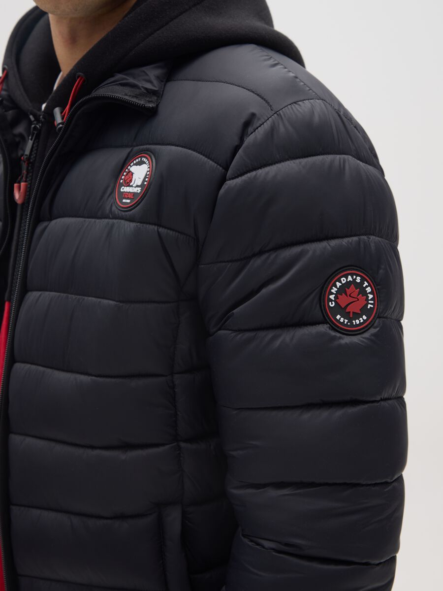 Black Padded Jacket with Zip_3
