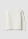 White pure organic cotton knitted cardigan for baby girl_1