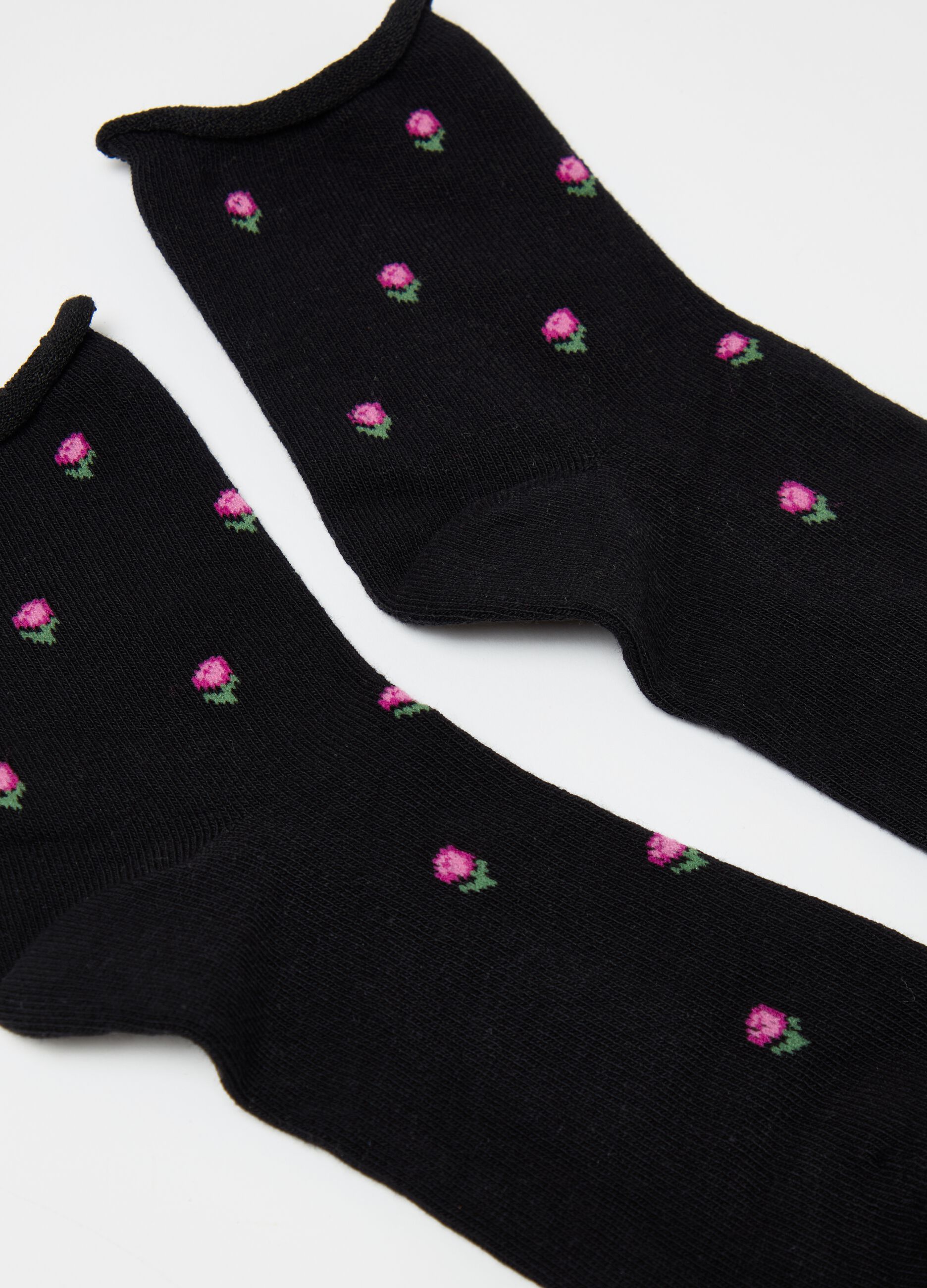 Three-pack organic cotton socks with flowers